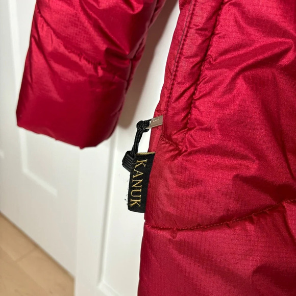 Kanuk Vintage Puffer Winter Coat Mid Long Red Size 2 or M Warm Hooded - Picture 11 of 12